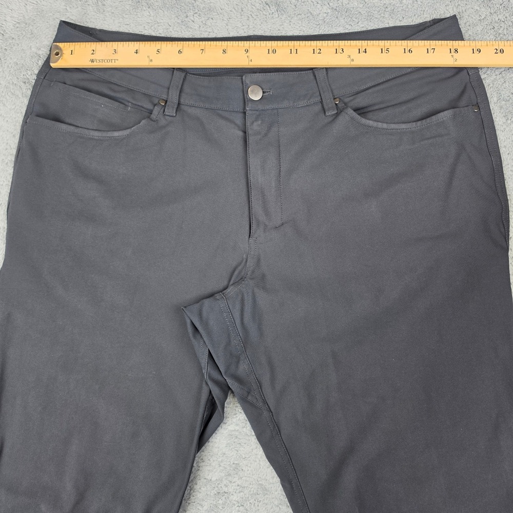 Lululemon ABC Classic Fit Pants Mens 36 Obsidian Grey Warpstreme Slim Tech Chino - Picture 7 of 10